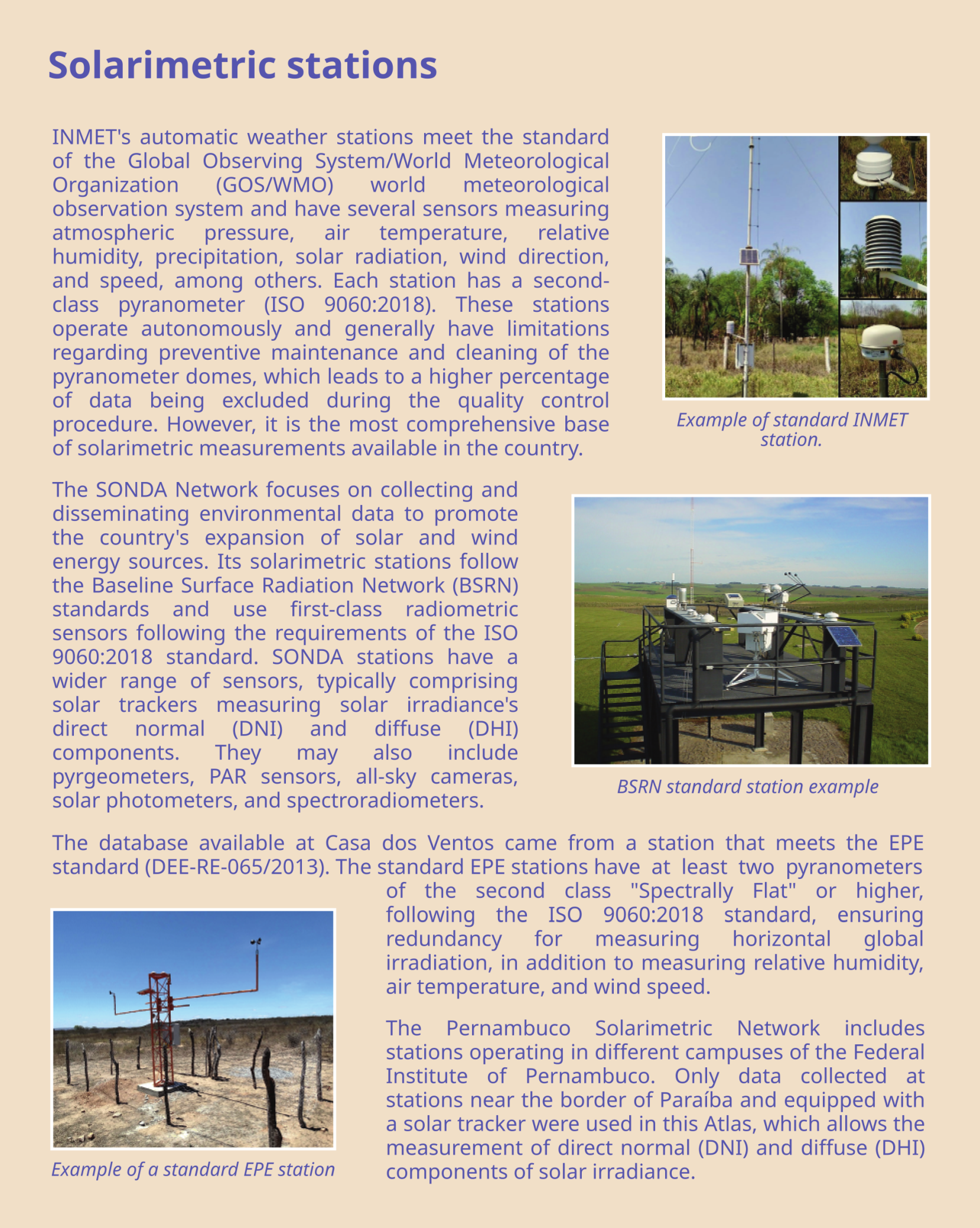 Solarimetric stations