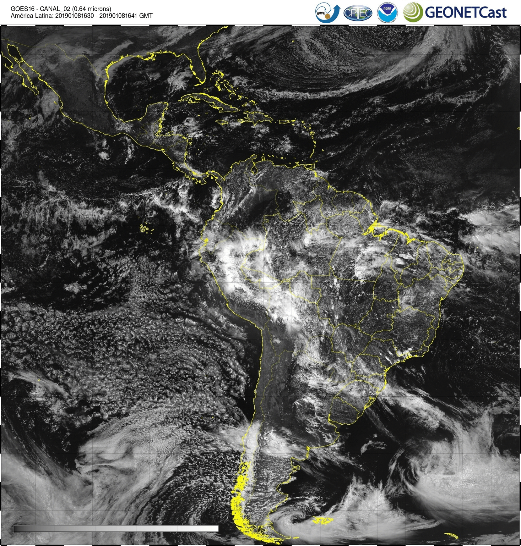 Imagens do GOES-16 no canal visível
